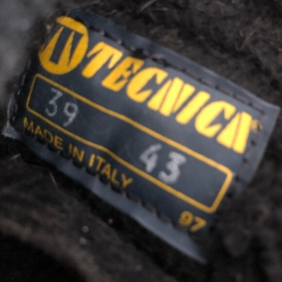 TECNICA Animal Hair Suede Sherpa Lined LaceUp Black Boots Made in Italy VINTAGE - Picture 2 of 9